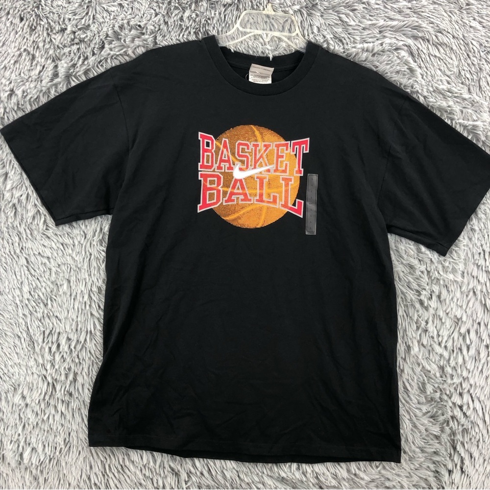 Nike Tshirt Mens Large Basketball Black Orange Shirt New